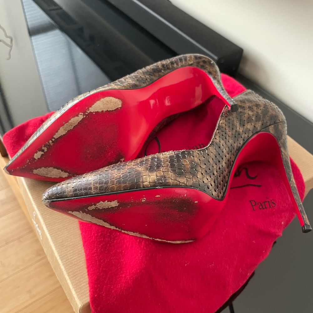 Christian Louboutin Pigalle Follies Python Leopar… - image 7